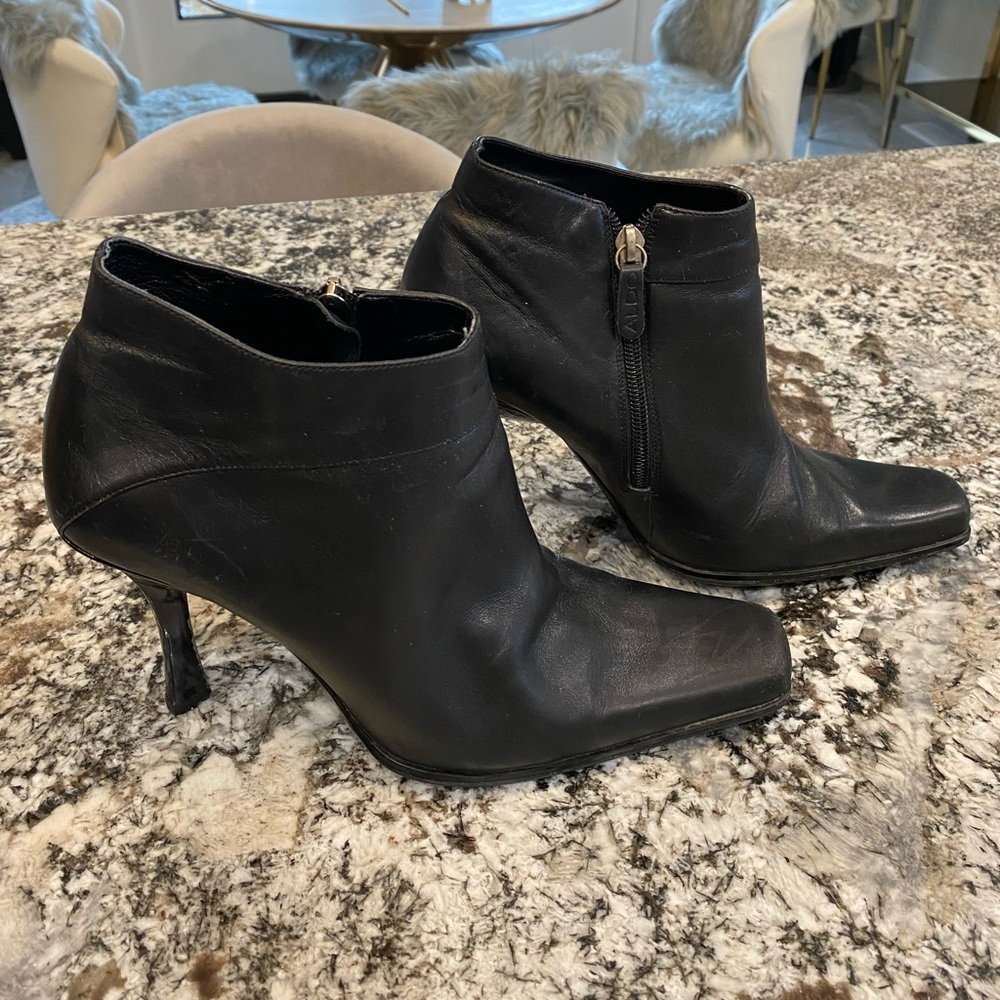 Aldo Black Leather Ankle Booties